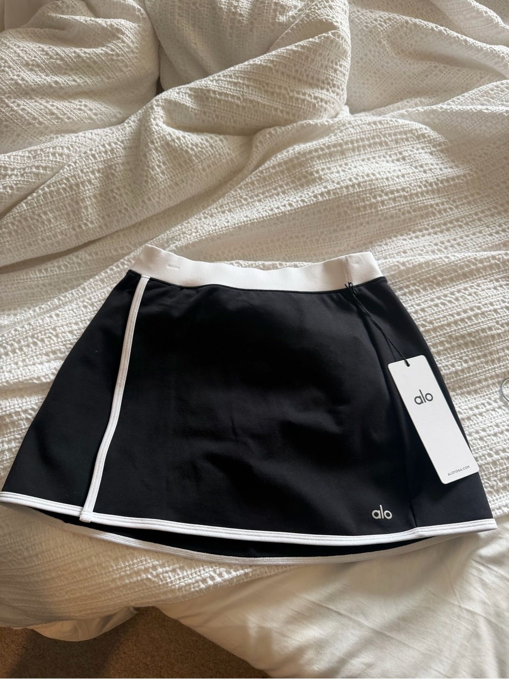ALO Yoga Black Skort with White Trim